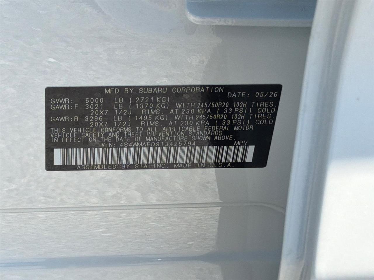 2026 Subaru Ascent Limited Hagerstown MD