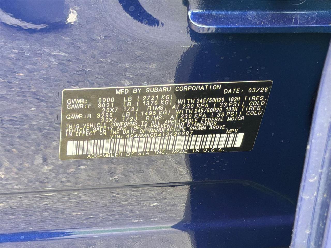 2026 Subaru Ascent Limited Hagerstown MD