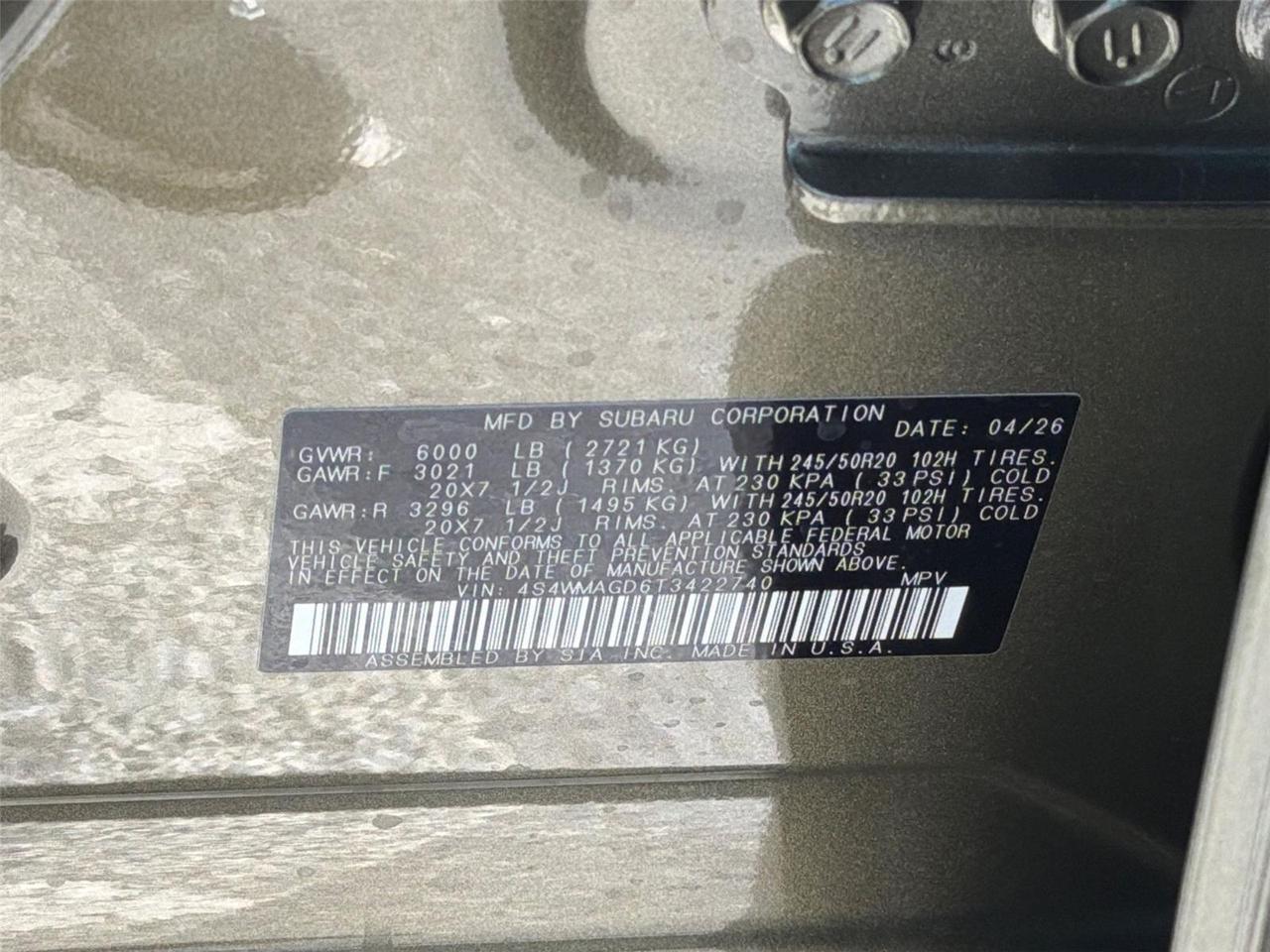 2026 Subaru Ascent Limited Hagerstown MD