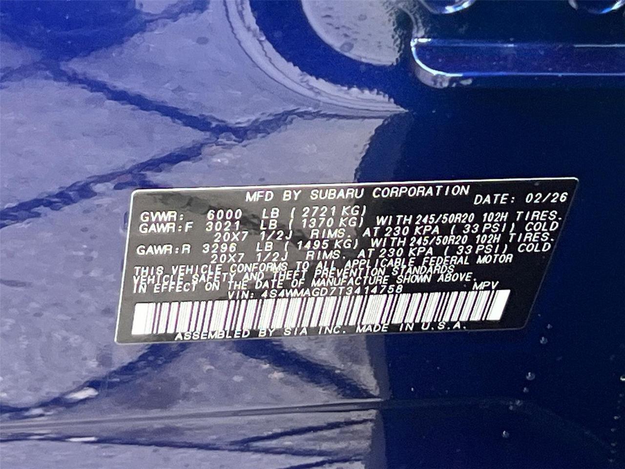 2026 Subaru Ascent Limited Hagerstown MD