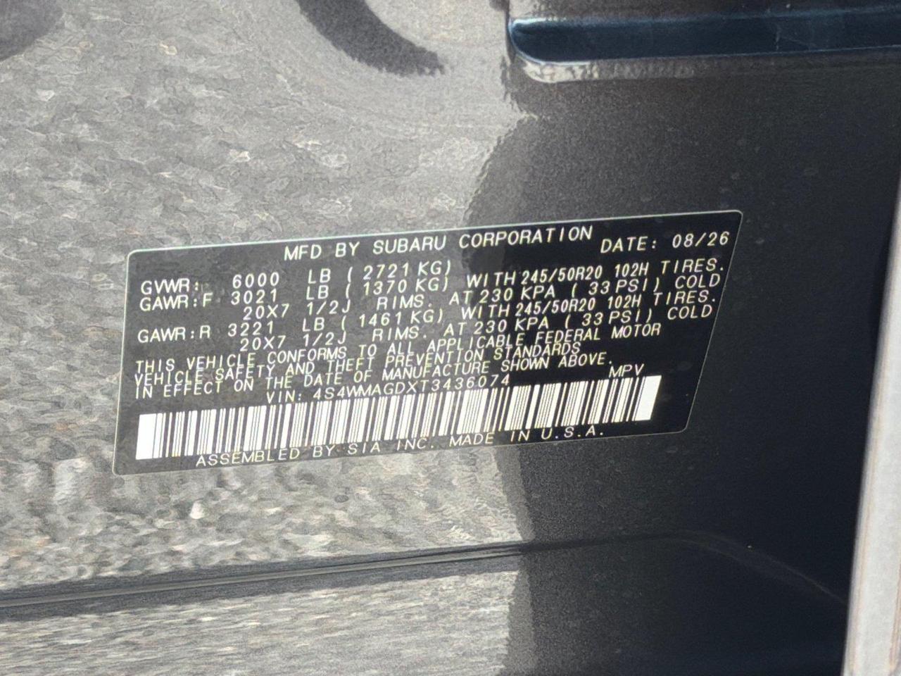 2026 Subaru Ascent Limited Hagerstown MD