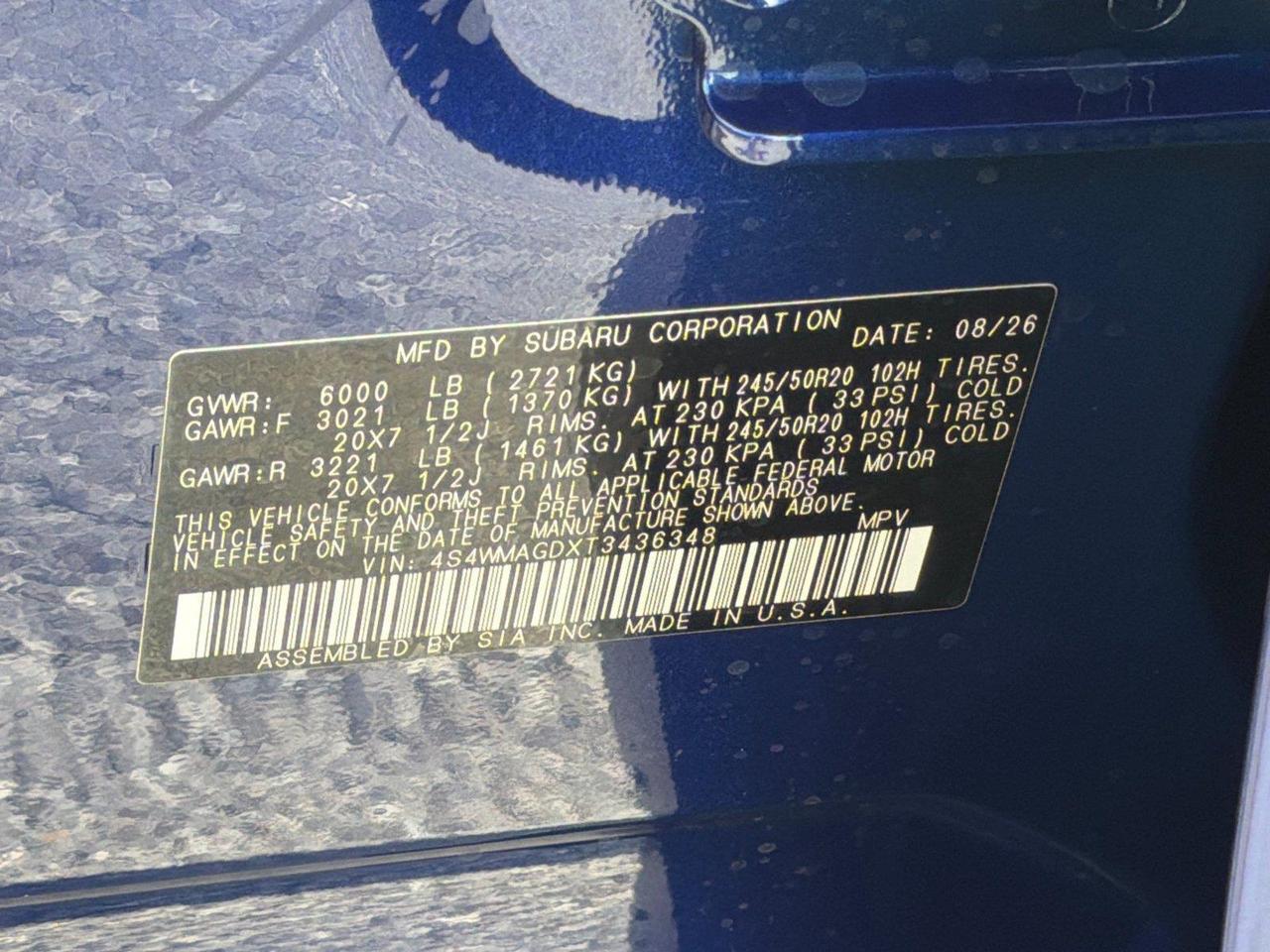 2026 Subaru Ascent Limited Hagerstown MD
