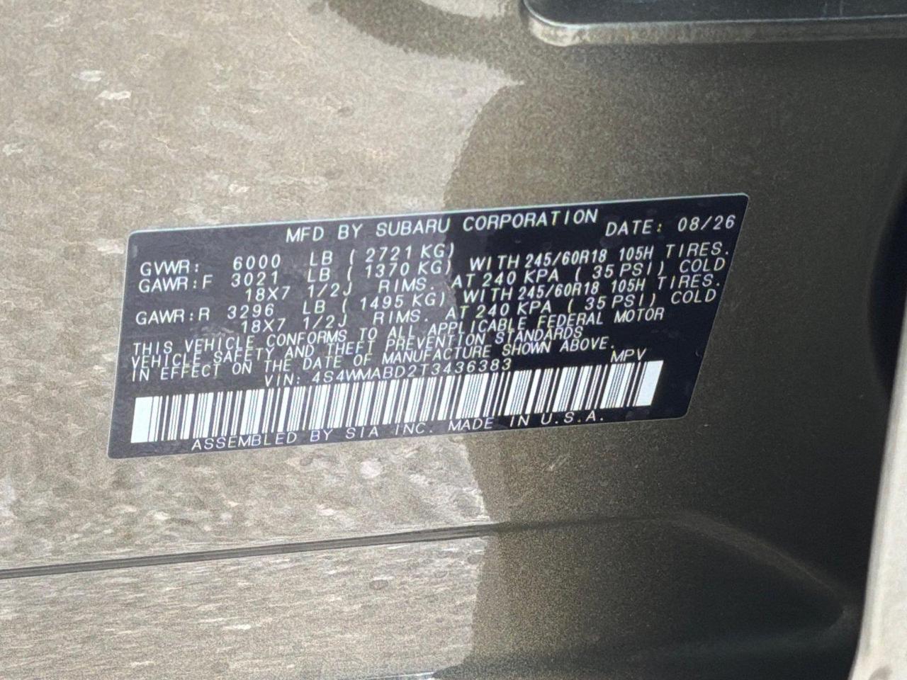 2026 Subaru Ascent Premium Hagerstown MD