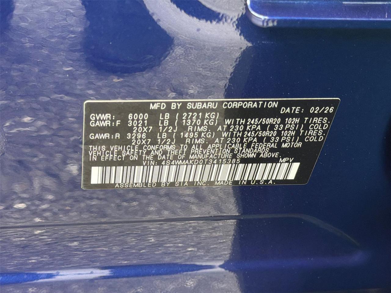 2026 Subaru Ascent Touring Hagerstown MD