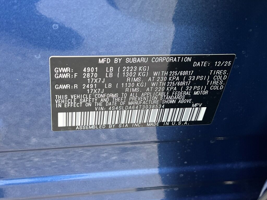 2026 Subaru FORESTER Standard Model Hagerstown MD