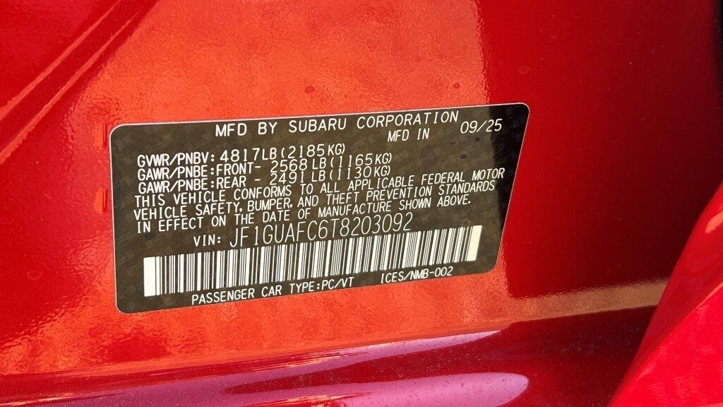 2026 Subaru IMPREZA Sport Fredericksburg VA