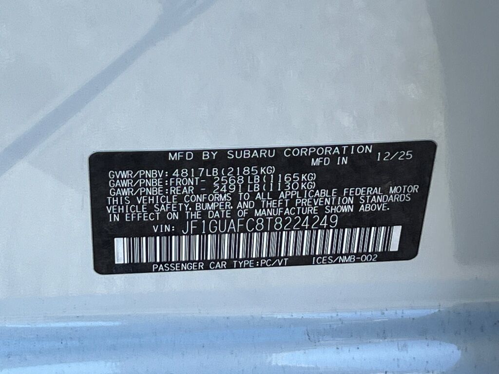 2026 Subaru IMPREZA Sport Hagerstown MD