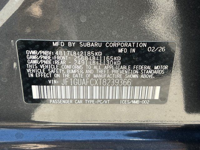 2026 Subaru IMPREZA Sport Springfield VA