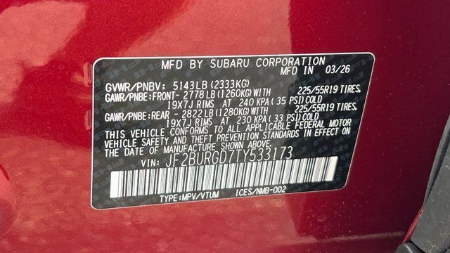 2026 Subaru OUTBACK Limited XT Fredericksburg VA
