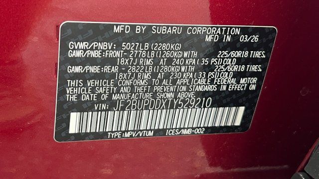 2026 Subaru OUTBACK Limited Fredericksburg VA