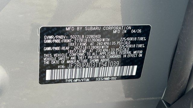 2026 Subaru OUTBACK Premium Fredericksburg VA