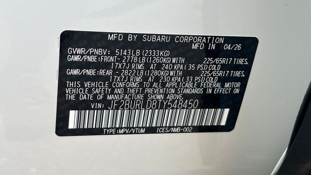 2026 Subaru OUTBACK WILDERNESS Wilderness Fredericksburg VA