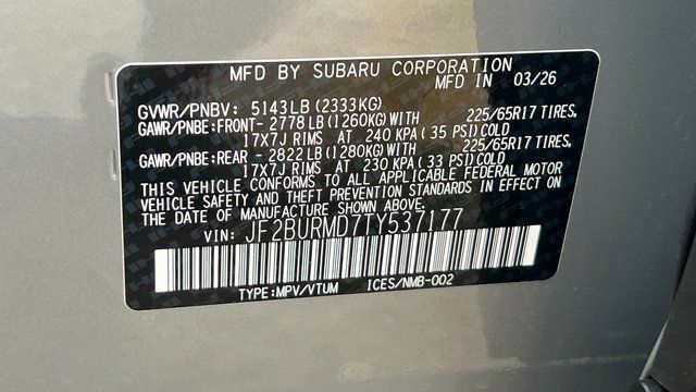 2026 Subaru OUTBACK WILDERNESS Wilderness Fredericksburg VA