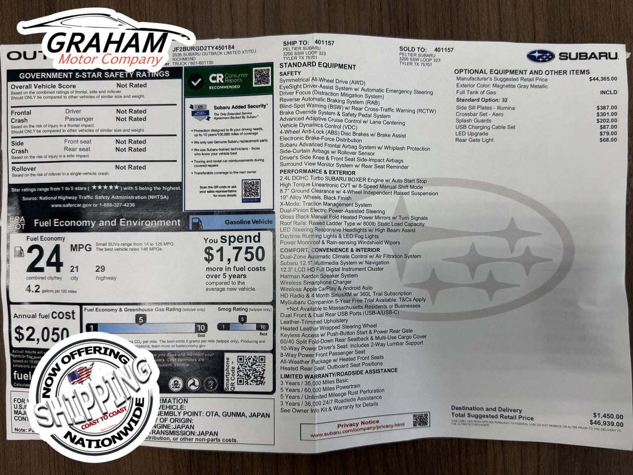 2026 Subaru Outback Limited XT