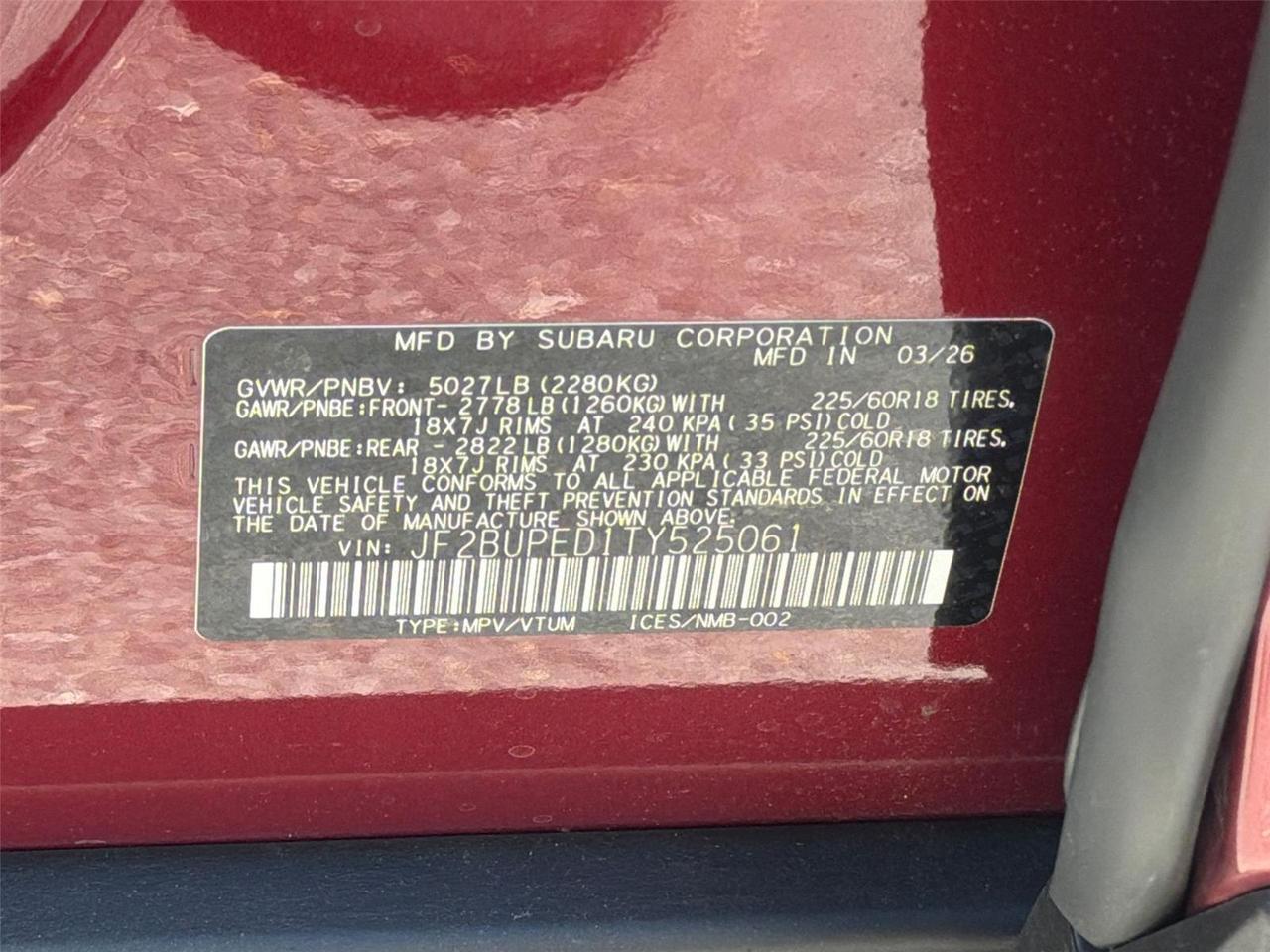 2026 Subaru Outback Touring Hagerstown MD