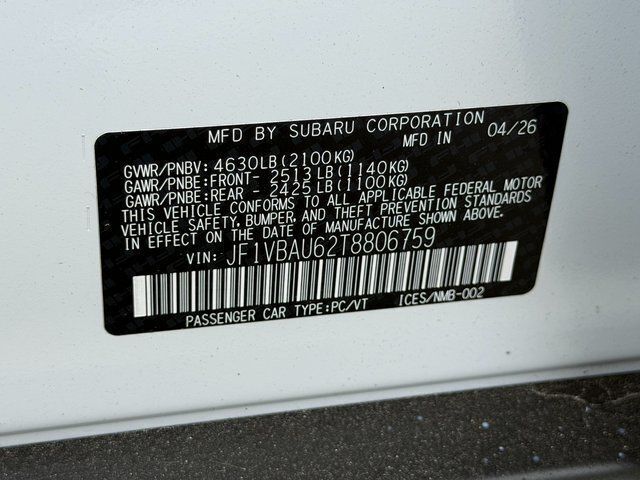 2026 Subaru WRX GT Springfield VA