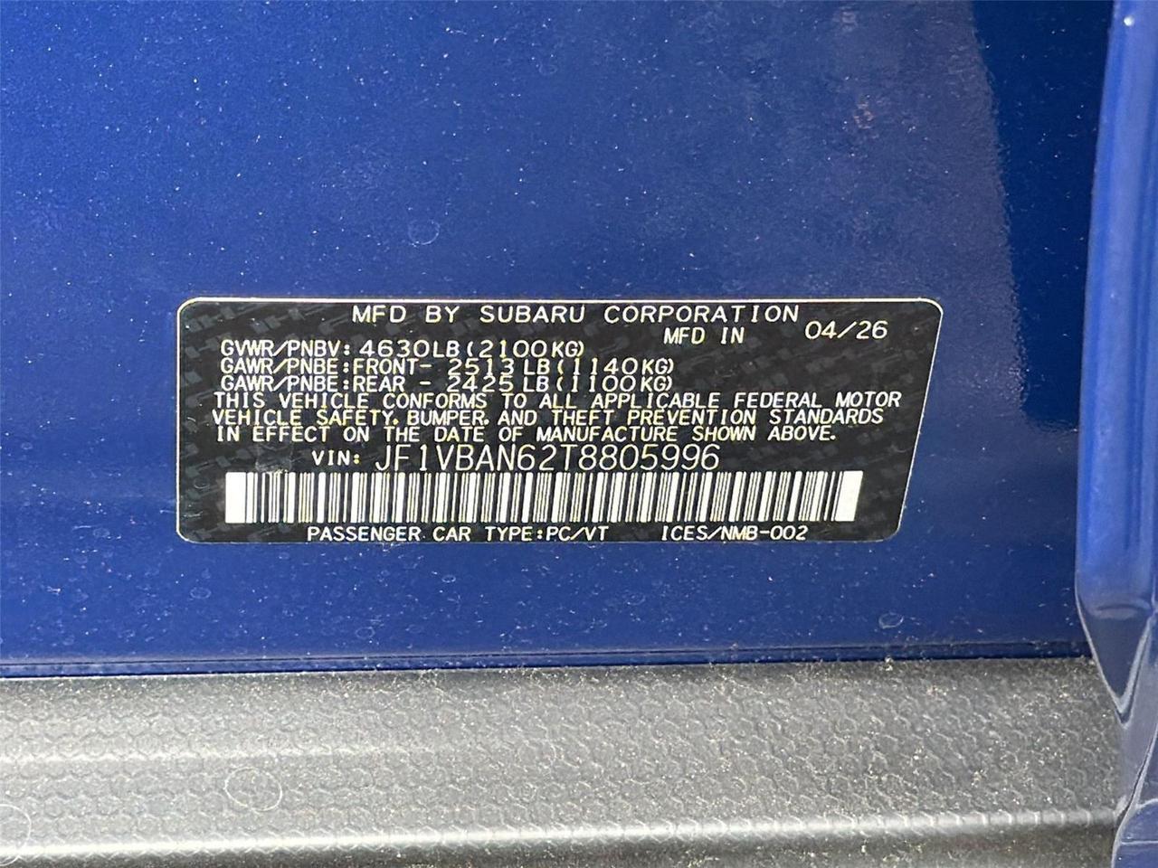 2026 Subaru WRX Limited Hagerstown MD