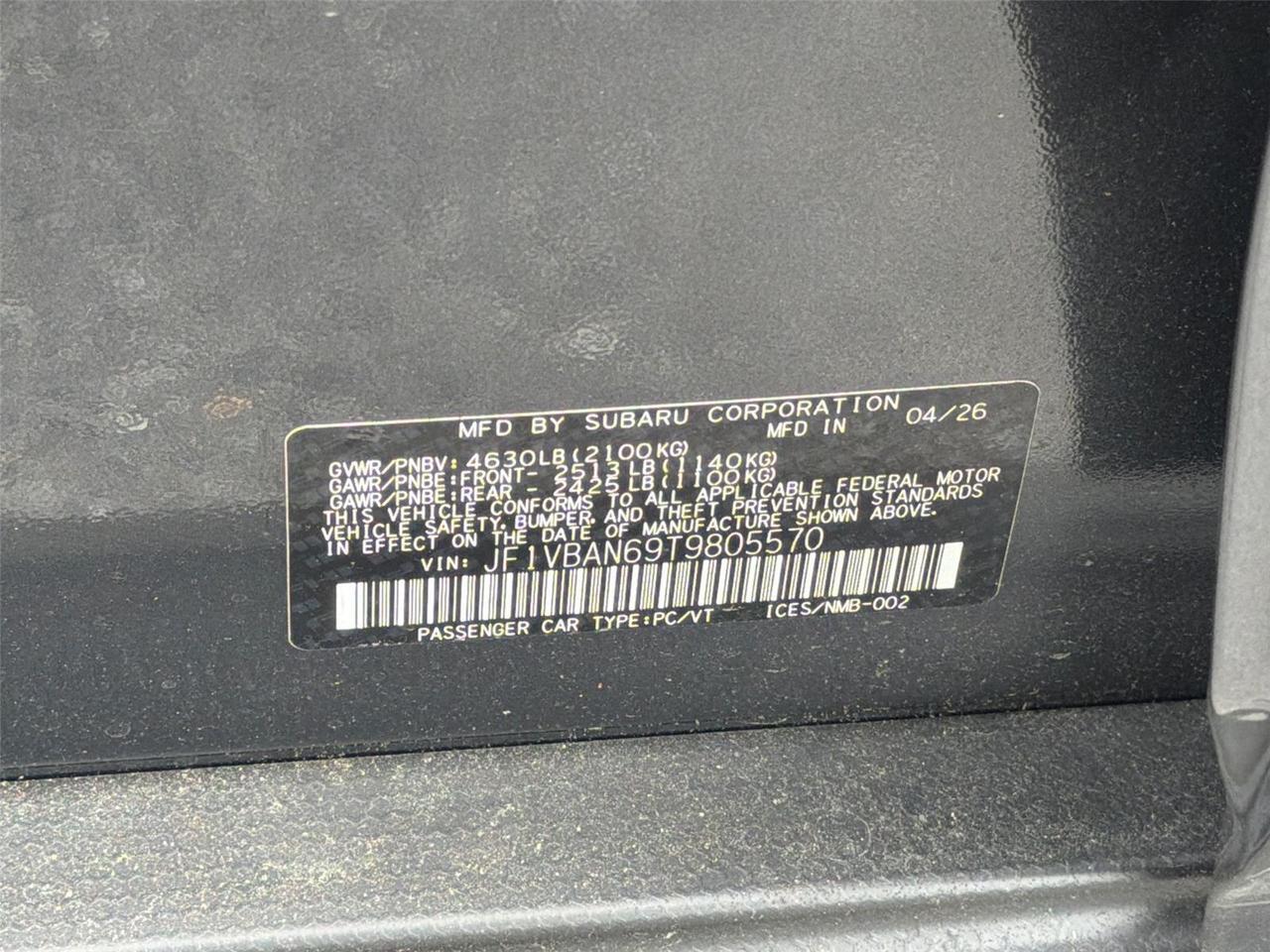 2026 Subaru WRX Limited Hagerstown MD