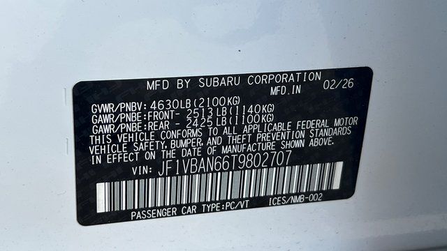 2026 Subaru WRX Limited Fredericksburg VA