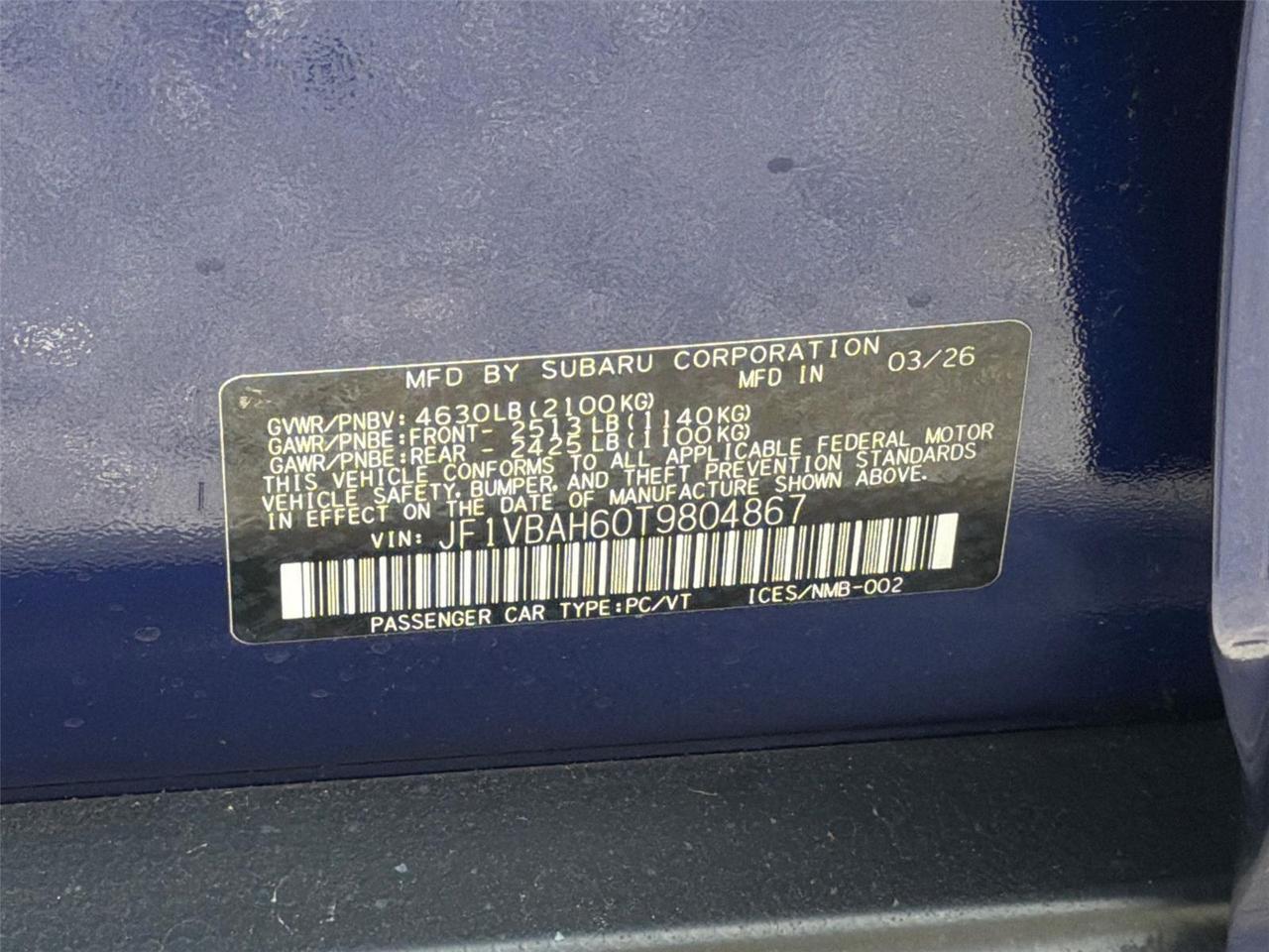2026 Subaru WRX Premium Hagerstown MD