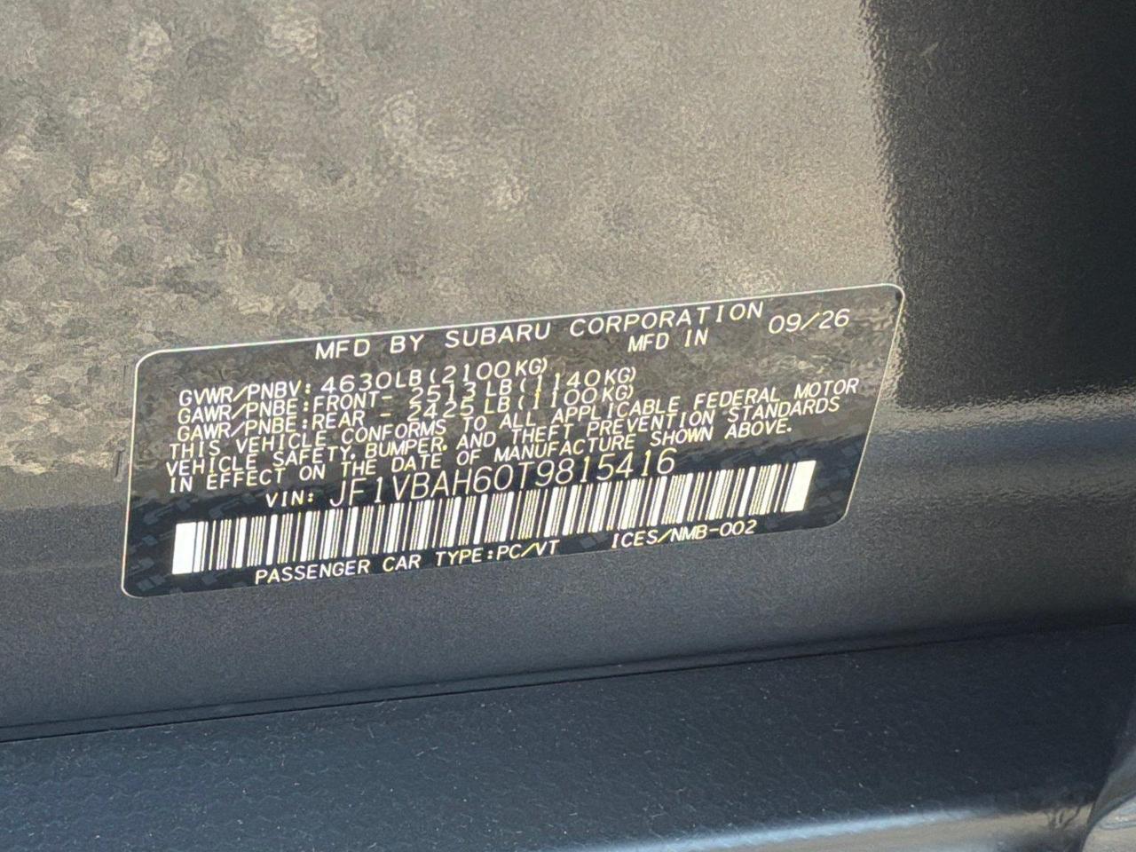 2026 Subaru WRX Premium Hagerstown MD
