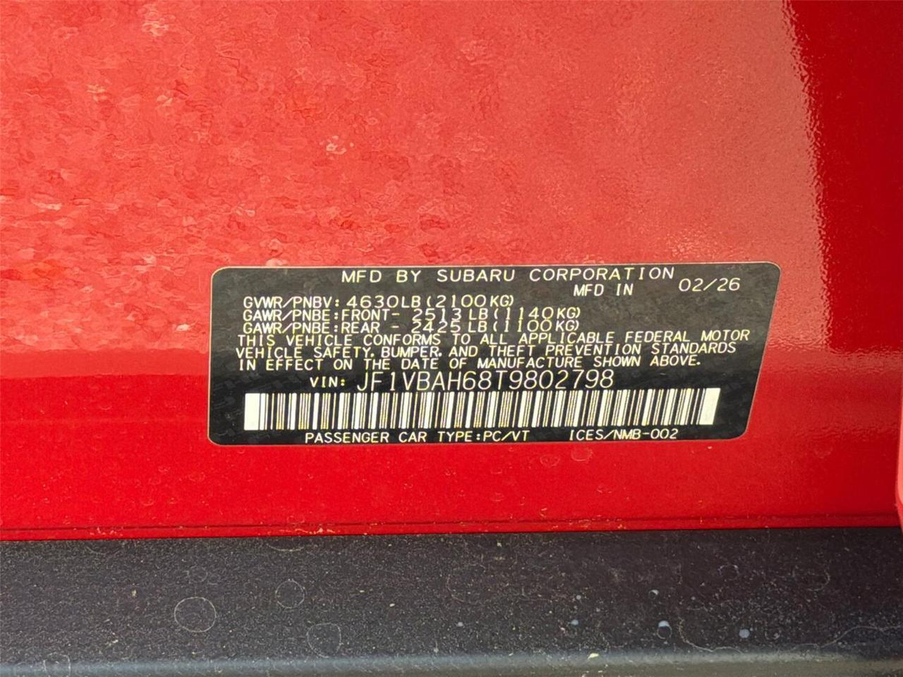 2026 Subaru WRX Premium Hagerstown MD