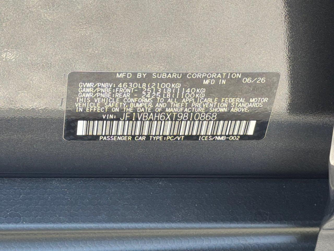 2026 Subaru WRX Premium Hagerstown MD