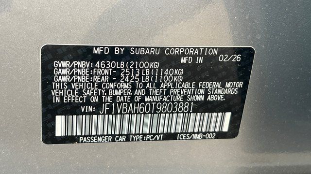 2026 Subaru WRX Premium Fredericksburg VA