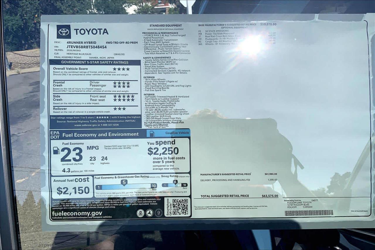 2026 Toyota 4Runner Hybrid TRD Off Road Premium Folsom CA