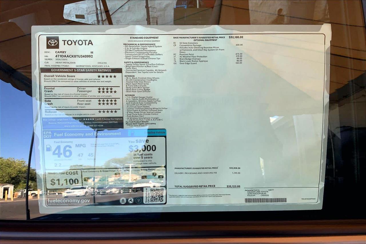 2026 Toyota Camry SE Folsom CA
