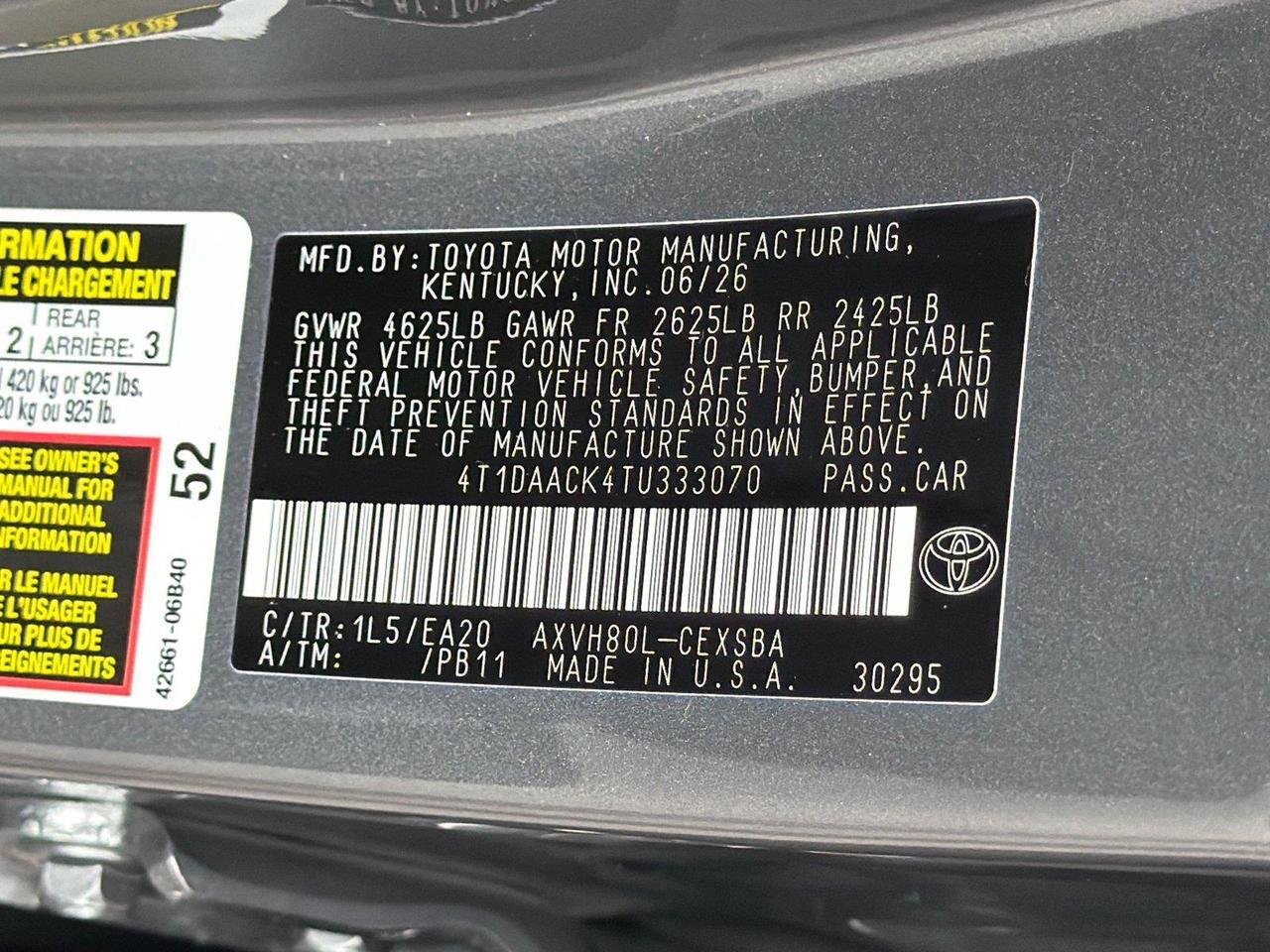 2026 Toyota Camry SE Hagerstown MD