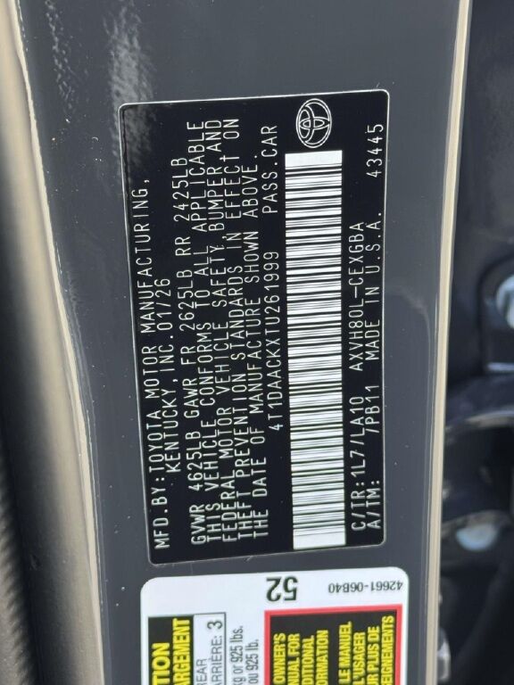 2026 Toyota Camry XLE Fredericksburg VA