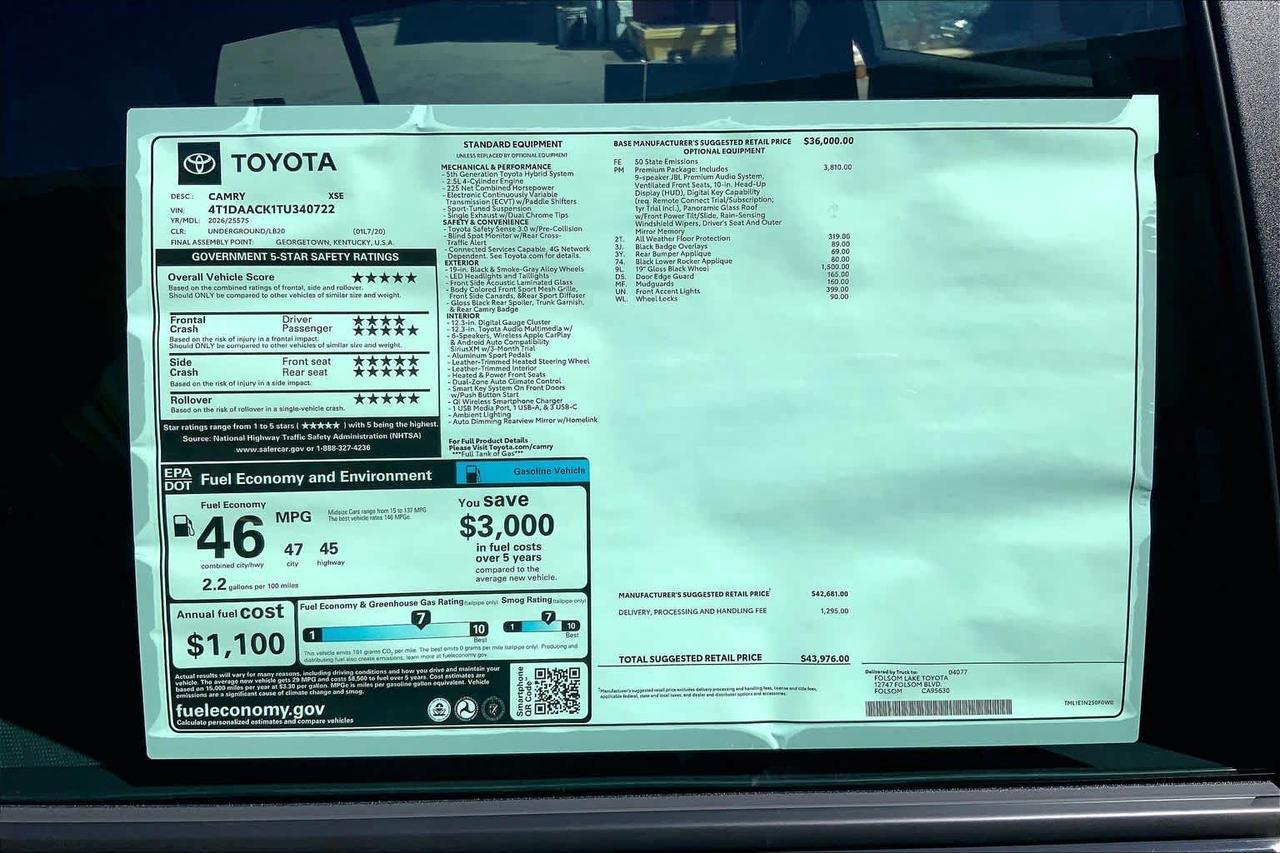 2026 Toyota Camry XSE Folsom CA
