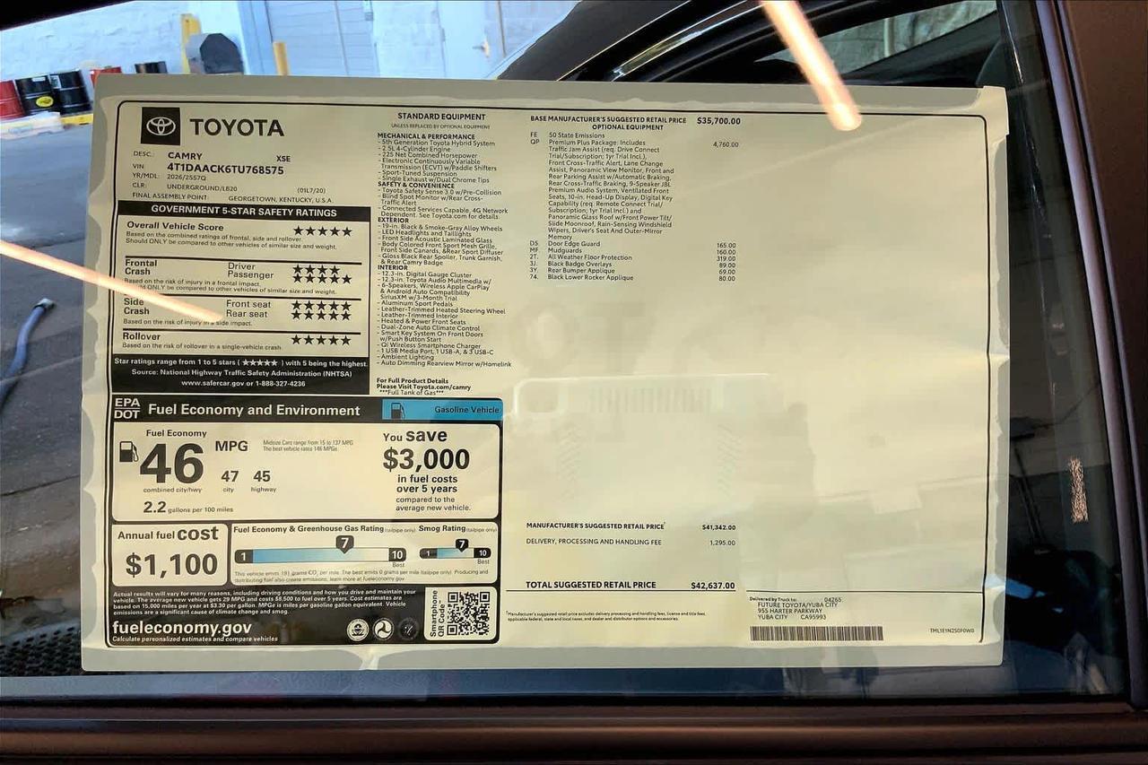 2026 Toyota Camry XSE Folsom CA
