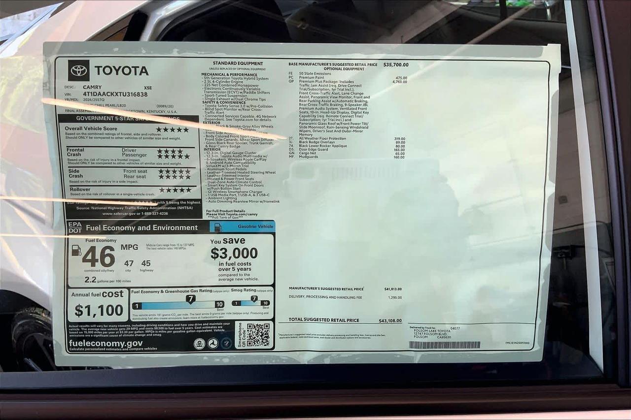 2026 Toyota Camry XSE Folsom CA