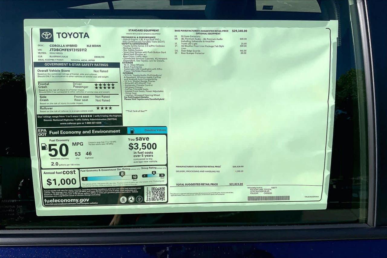 2026 Toyota Corolla Hybrid XLE Folsom CA