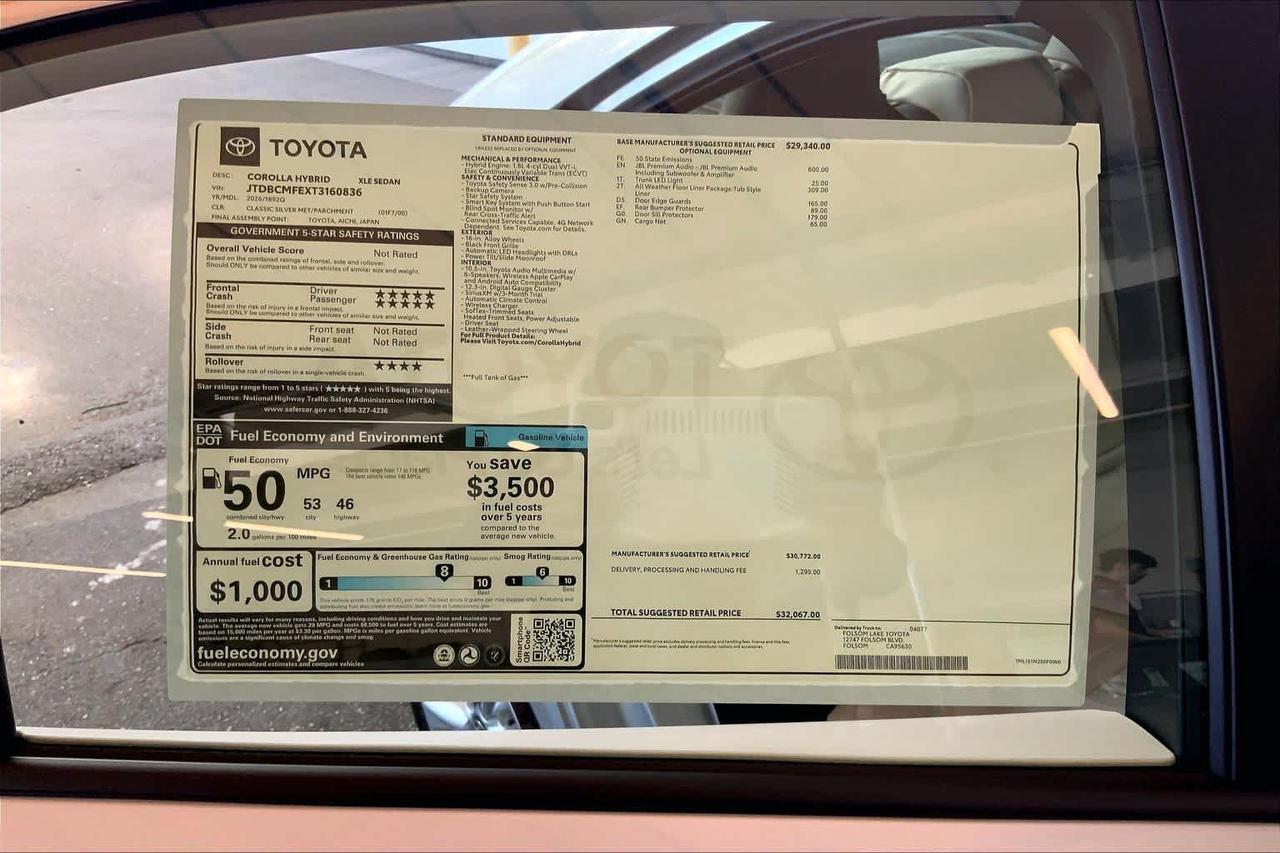 2026 Toyota Corolla Hybrid XLE Folsom CA