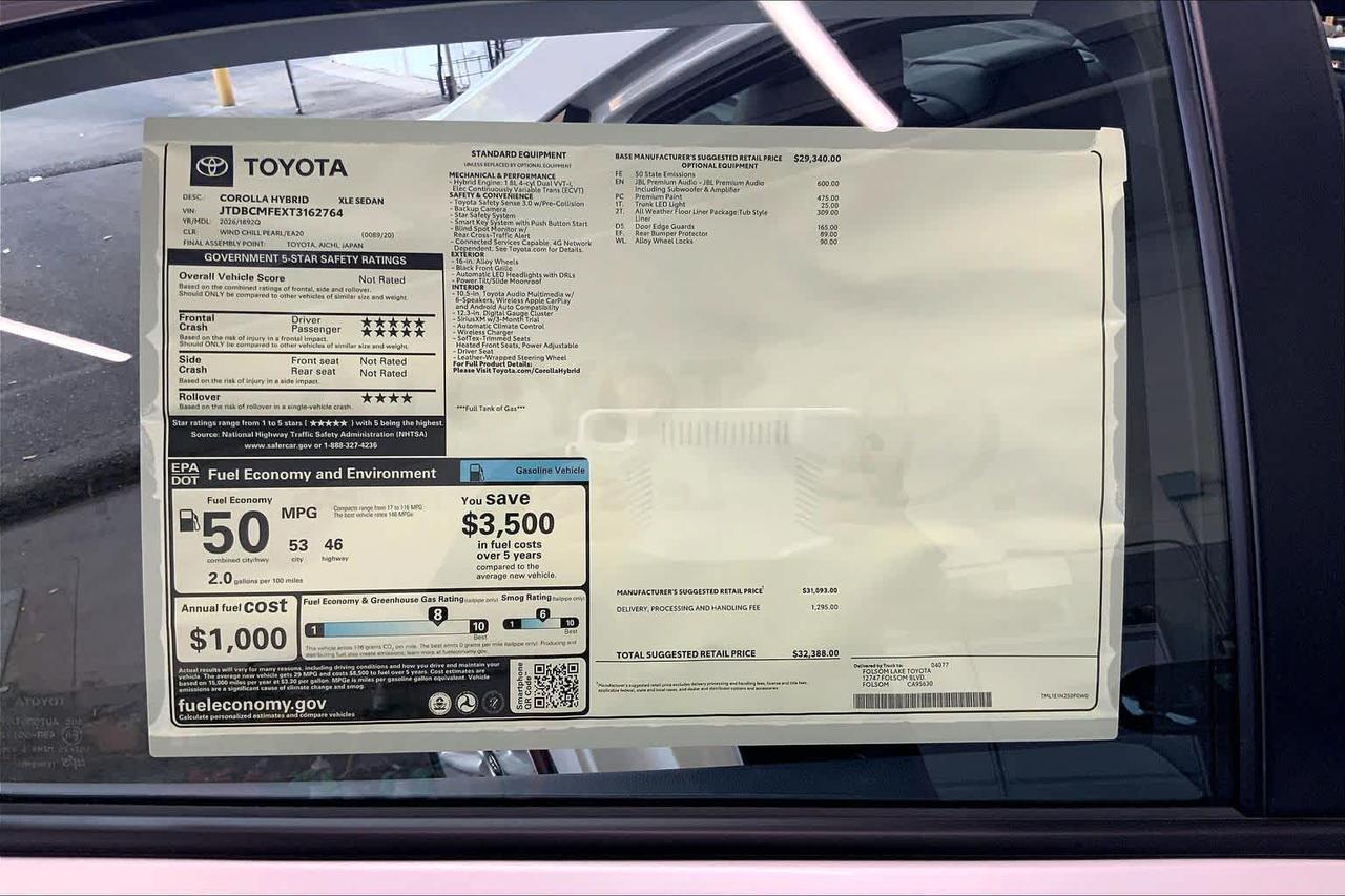 2026 Toyota Corolla Hybrid XLE Folsom CA