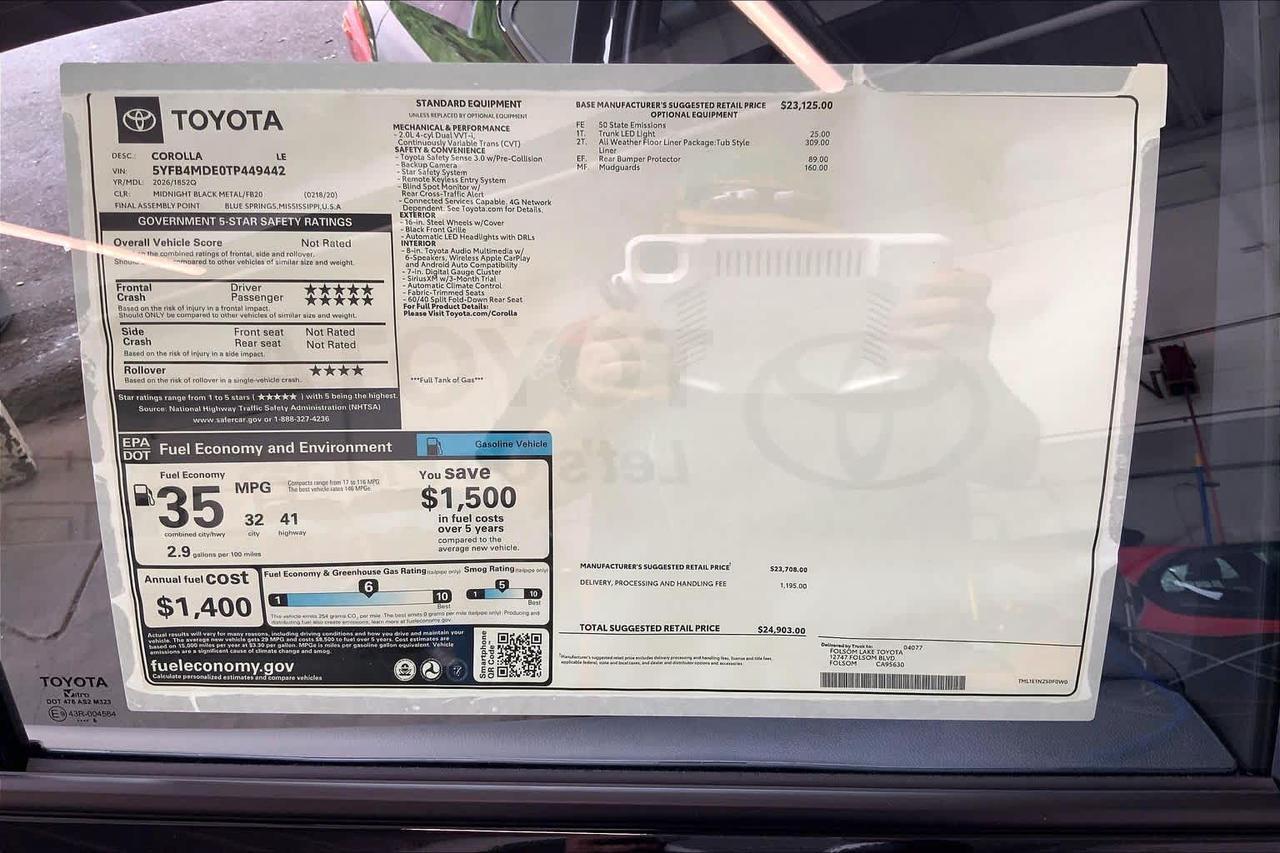 2026 Toyota Corolla LE Folsom CA