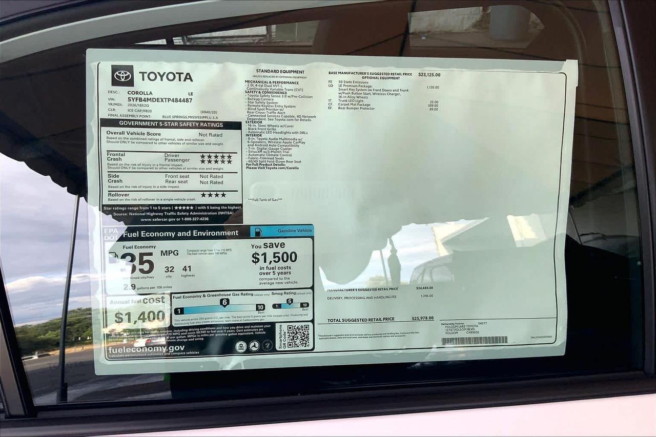 2026 Toyota Corolla LE Folsom CA