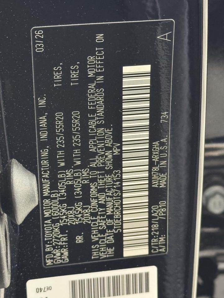 2026 Toyota Highlander Hybrid Platinum Fredericksburg VA