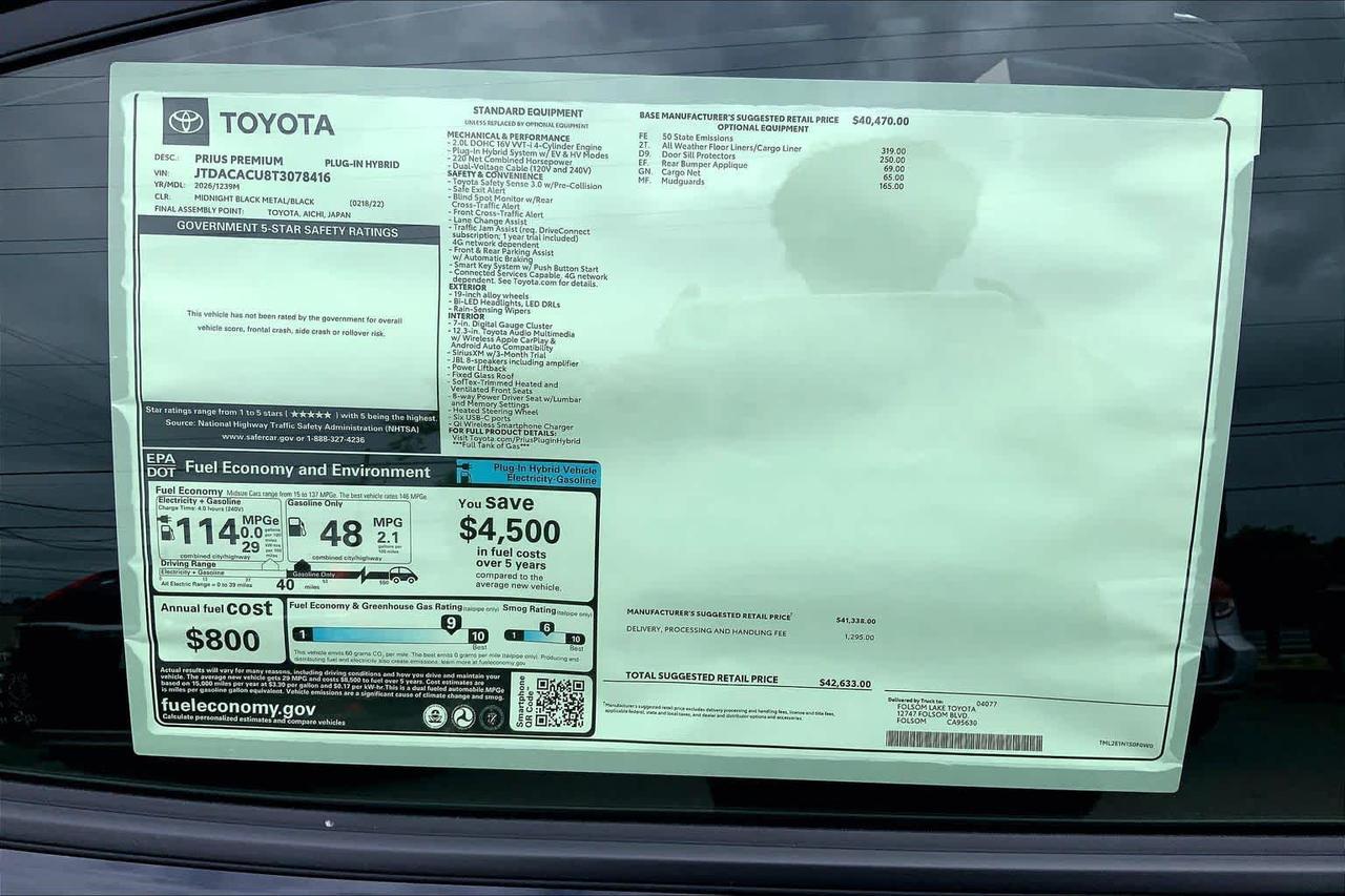 2026 Toyota Prius Plug-In Hybrid XSE Premium Folsom CA