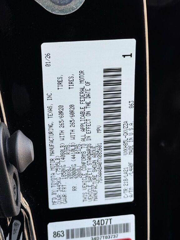 2026 Toyota Sequoia Platinum Fredericksburg VA