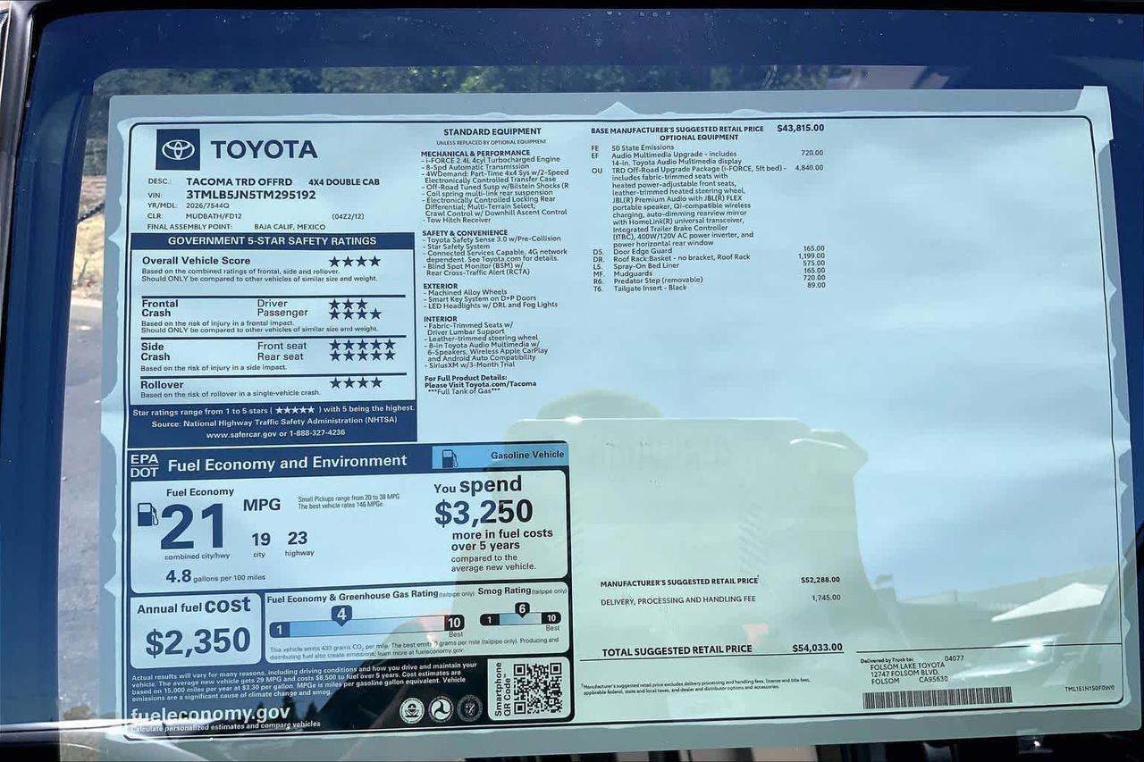 2026 Toyota Tacoma TRD Off Road Folsom CA