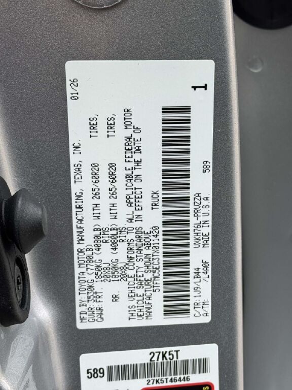 2026 Toyota Tundra Hybrid 1794 Edition Fredericksburg VA