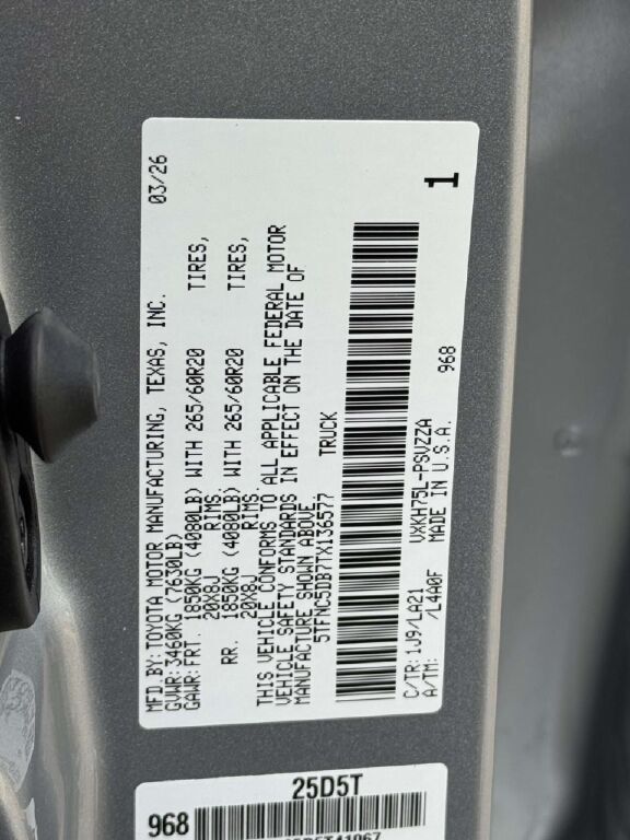 2026 Toyota Tundra Hybrid Platinum Fredericksburg VA