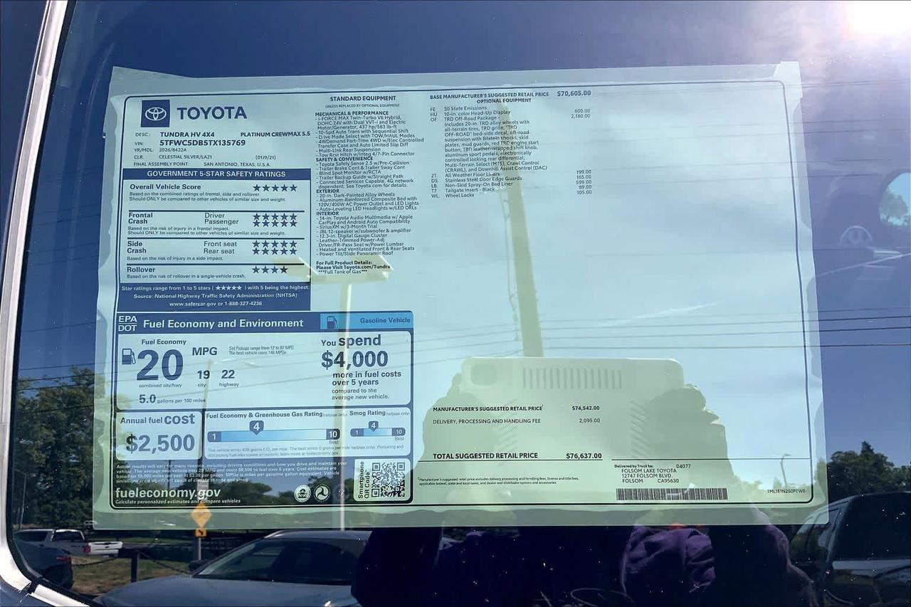 2026 Toyota Tundra Platinum Hybrid Folsom CA