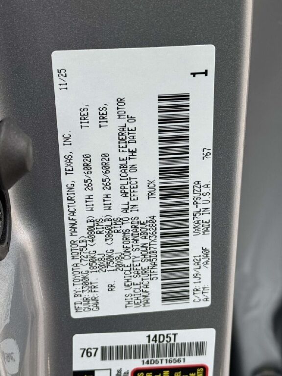 2026 Toyota Tundra Platinum Fredericksburg VA