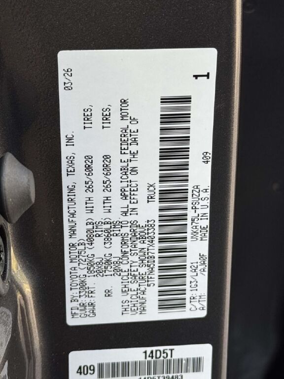 2026 Toyota Tundra Platinum Fredericksburg VA