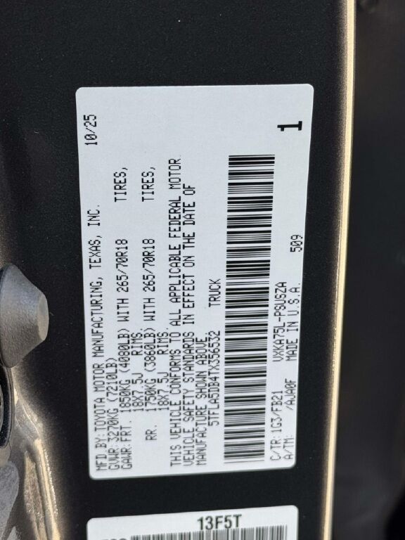 2026 Toyota Tundra SR5 Fredericksburg VA